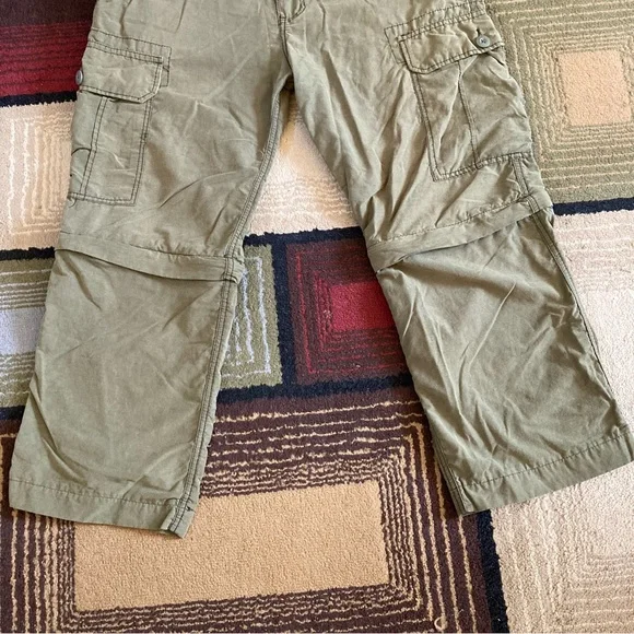 WearFirst Men's Olive Stone Convertible Zip Off Cargo Pants Shorts Size 34x30 - Picture 3 of 12
